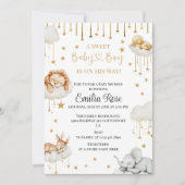 Golden Star Baby Shower Sleeping Forest Animal Kaart (Voorkant)