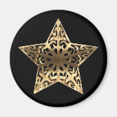 Golden Star Black en Gold Elegant Metallic Magneet (Voorkant)