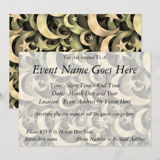 Golden Star en Crescent Kaart (Voorkant / Achterkant)