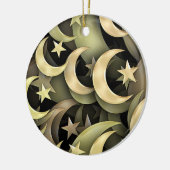 Golden Star en Crescent Keramisch Ornament (Links)