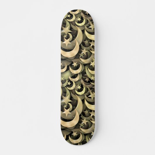 Golden Star en Crescent Persoonlijk Skateboard (Voorkant)