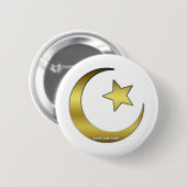 Golden Star en Crescent Ronde Button 5,7 Cm (Voorkant /achterkant)