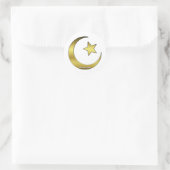 Golden Star en Crescent Ronde Sticker (Tas)