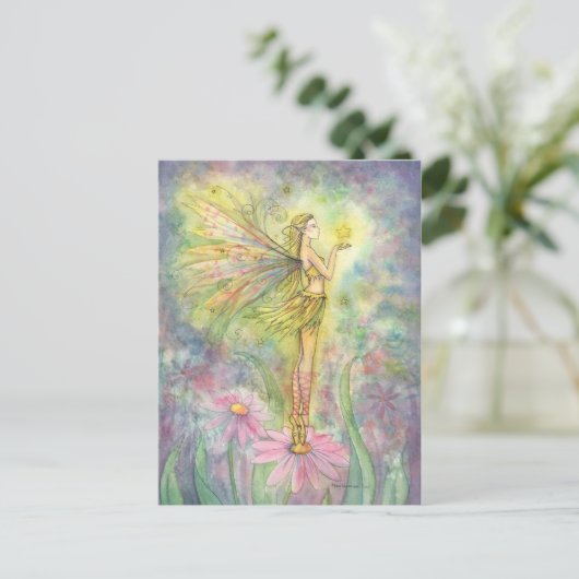 Golden Star Fairy Briefkaart (Staand voorkant)