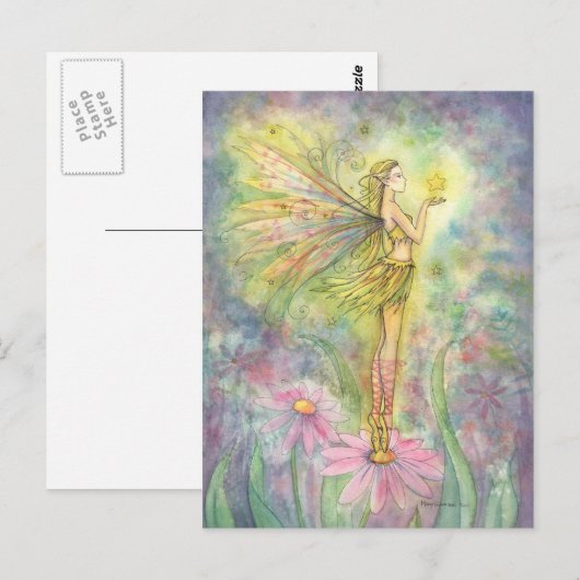 Golden Star Fairy Briefkaart (Voorkant / Achterkant)