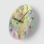 Golden Star Fairy Fantasy Art Clock Ronde Klok (Hoek)