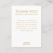 Golden Star Galaxy Sieraden Display Visitekaartje (Achterkant)