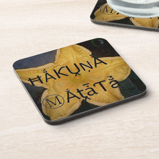 Golden Star Hakuna Matata Kunstdruk Bier Onderzetter (Linkerzijde)