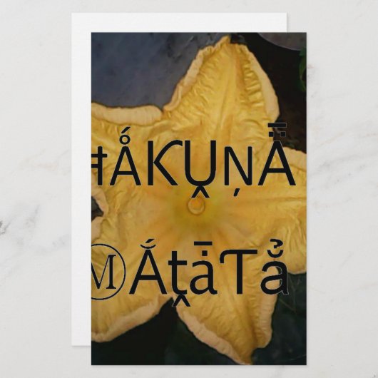 Golden Star Hakuna Matata Kunstdruk Briefpapier (Voorkant / Achterkant)