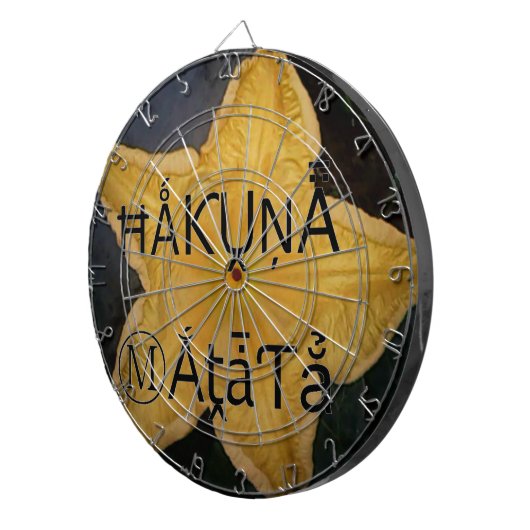 Golden Star Hakuna Matata Kunstdruk Dartbord (Voorkant Rechts)