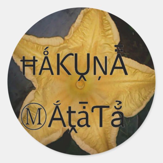 Golden Star Hakuna Matata Kunstdruk Ronde Sticker (Voorkant)