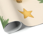 Golden Star Highland Noel Cadeaupapier (Rol Hoek)
