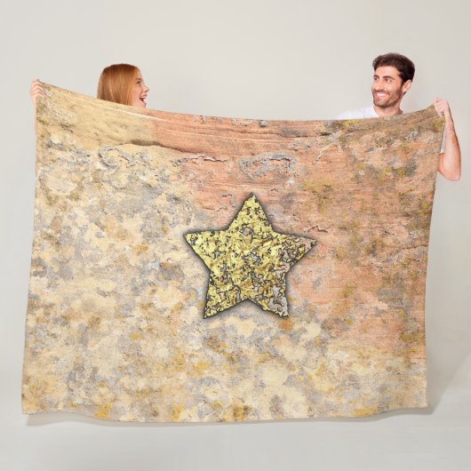 Golden Star in the Rocks FLEECE BLANKET (In situ)