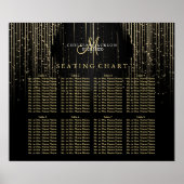 Golden Star Lights en Black - Seating Chart Poster (Voorkant)