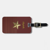 Golden Star op het Deep Red Bagagelabel (Voorkant horizontaal)
