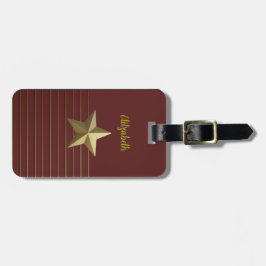 Golden Star op het Deep Red Bagagelabel