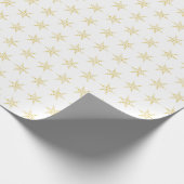 Golden Star Pattern Gift Wrap Paper Cadeaupapier (Hoek)