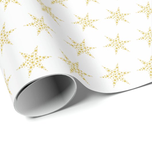 Golden Star Pattern Gift Wrap Paper Cadeaupapier (Rol Hoek)
