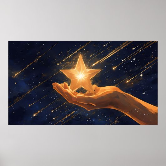 Golden Star Poster - Dromerige hemelse kunst (Voorkant)