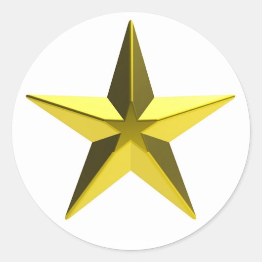 Golden star ronde sticker (Voorkant)