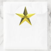 Golden star ronde sticker (Tas)