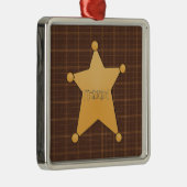 Golden Star Sheriff's Badge Metalen Ornament (Rechts)