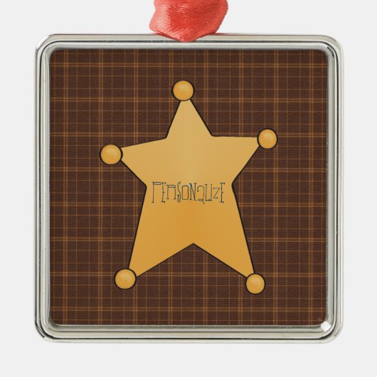 Golden Star Sheriff's Badge Metalen Ornament (Voorkant)