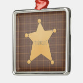 Golden Star Sheriff's Badge Metalen Ornament (Links)