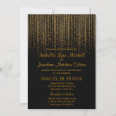 Golden Star Shower en Black Wedding Design Kaart (Voorkant)