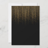 Golden Star Shower en Black Wedding Design Kaart (Achterkant)