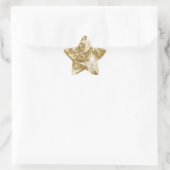 Golden Star Sparkles Kerstfeestdagen Ster Sticker (Tas)