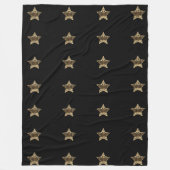 Golden Star Striped Pattern Black en Gold Fleece Deken (Voorkant)