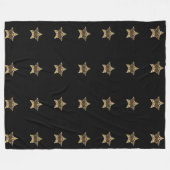 Golden Star Striped Pattern Black en Gold Fleece Deken (Voorkant (Horizontaal))