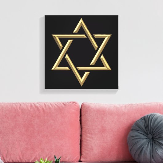 Golden Star van David Canvas Afdruk (Insitu (Woonkamer))