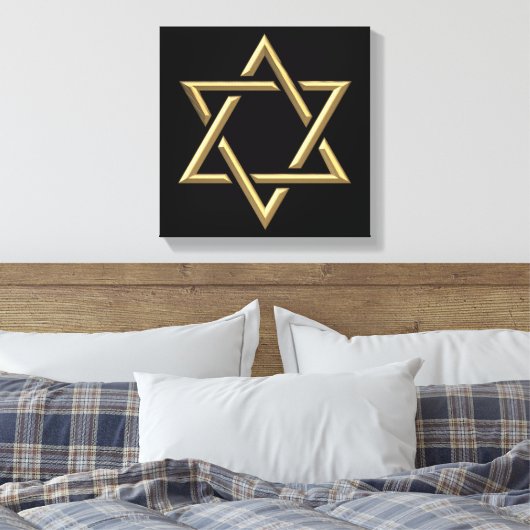 Golden Star van David Canvas Afdruk (Insitu (Slaapkamer))