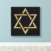 Golden Star van David Canvas Afdruk (Insitu (Houten vloer))