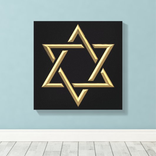 Golden Star van David Canvas Afdruk (Insitu (Houten vloer))