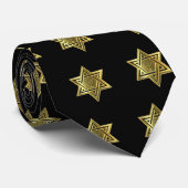 Golden Star van David & Menorah Stropdas (Opgerold)