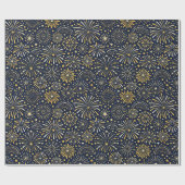 Golden Starburst Fireworks Pattern Cadeaupapier (Vlak)