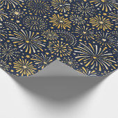 Golden Starburst Fireworks Pattern Cadeaupapier (Hoek)