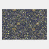 Golden Starburst Fireworks Pattern Inpakpapier Vel (Voorkant 3)