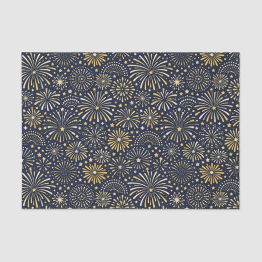 Golden Starburst Fireworks Pattern Tissuepapier (Voorkant)