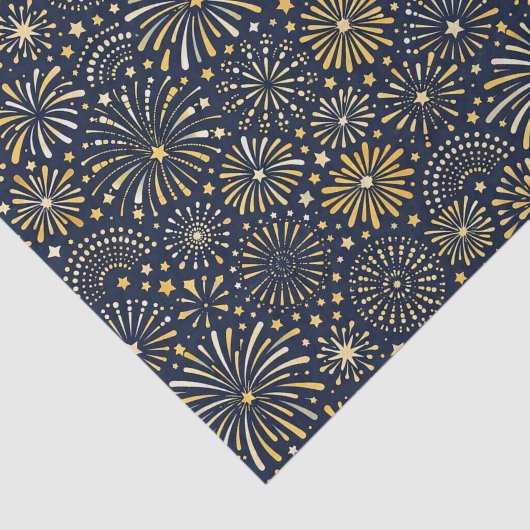 Golden Starburst Fireworks Pattern Tissuepapier (Detail)