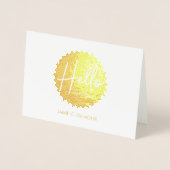 Golden Starburst: Gepersonaliseerde geboorteaankon Folie Kaarten (Voorkant)