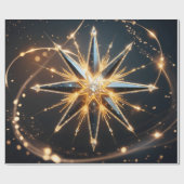 Golden Starburst Glow Holiday Gift Wrap Cadeaupapier (Vlak)