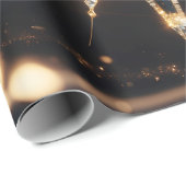 Golden Starburst Glow Holiday Gift Wrap Cadeaupapier (Rol Hoek)