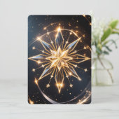 Golden Starburst Holiday Greeting Card Feestdagenkaart (Staand voorkant)