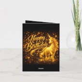 Golden Stardust Birthday — Fantasy Unicorn  (Achterkant)