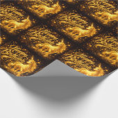 Golden Stardust Birthday — Fantasy Unicorn Cadeaupapier (Hoek)