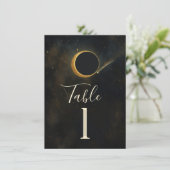 Golden Stardust Eclipse Hemelse Huwelijk Kaart (Staand voorkant)